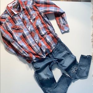 Men’s Country Inspired Plaid Button-Down Shirt
